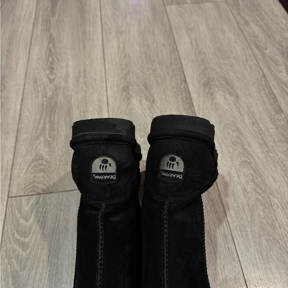 Bearpaw Black Elle Suede Tall Wool Blend Lined Boots - Picture 4 of 5